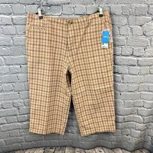 Relativity Women's Size 14  Capri Pants Plaid 100% Cotton Modern Fit